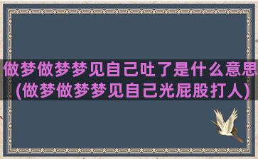 做梦做梦梦见自己吐了是什么意思(做梦做梦梦见自己光屁股打人)