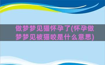 做梦梦见猫怀孕了(怀孕做梦梦见被猫咬是什么意思)