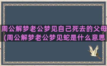 周公解梦老公梦见自己死去的父母(周公解梦老公梦见蛇是什么意思)