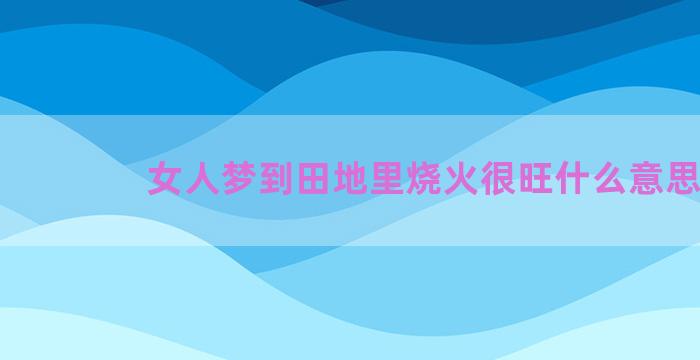 女人梦到田地里烧火很旺什么意思