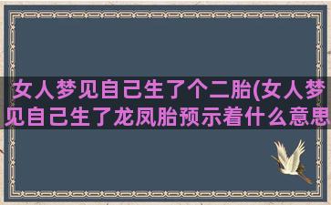 女人梦见自己生了个二胎(女人梦见自己生了龙凤胎预示着什么意思)