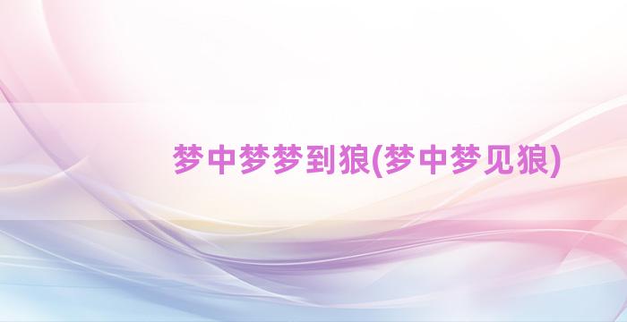 梦中梦梦到狼(梦中梦见狼)