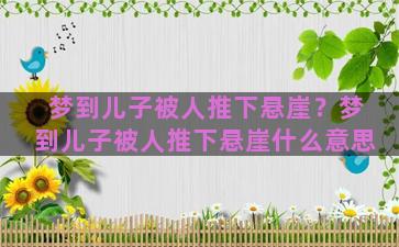 梦到儿子被人推下悬崖？梦到儿子被人推下悬崖什么意思