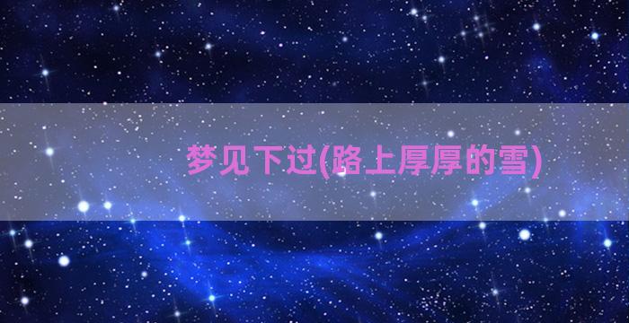 梦见下过(路上厚厚的雪)