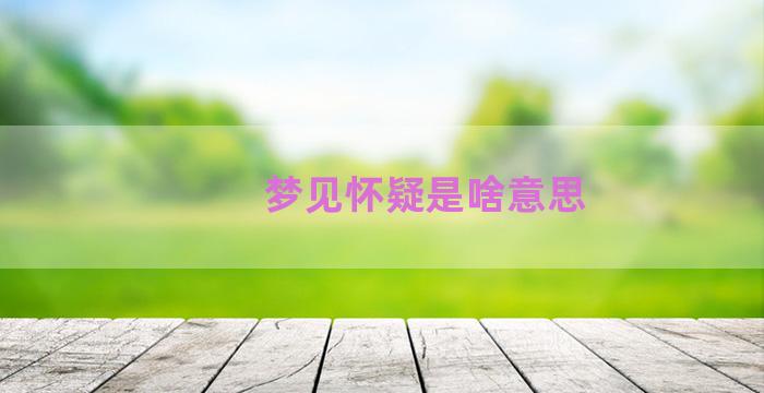 梦见怀疑是啥意思