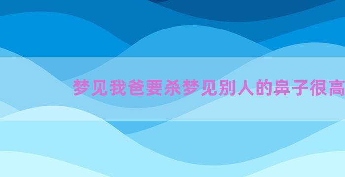 梦见我爸要杀梦见别人的鼻子很高