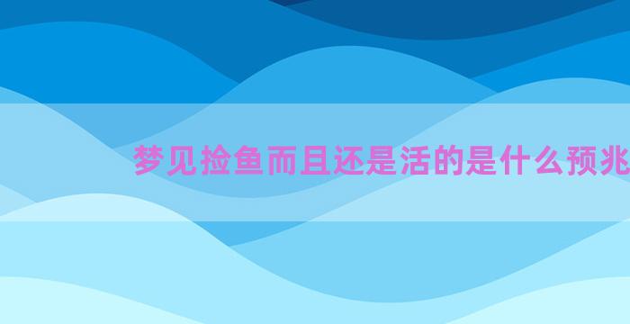 梦见捡鱼而且还是活的是什么预兆