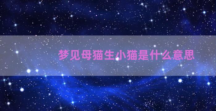 梦见母猫生小猫是什么意思