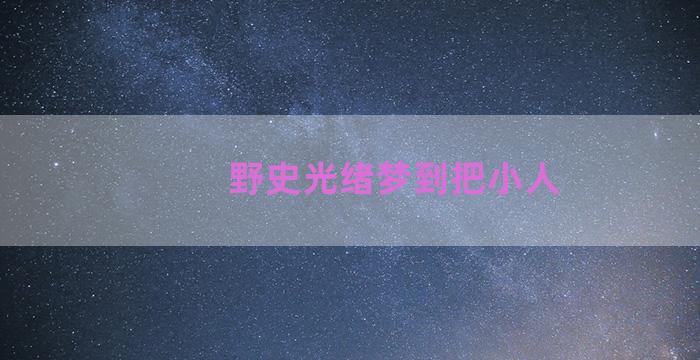 野史光绪梦到把小人