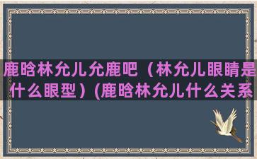 鹿晗林允儿允鹿吧（林允儿眼睛是什么眼型）(鹿晗林允儿什么关系)